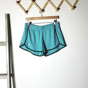 UNDER ARMOUR WOMEN'S BRIGHT BLUE WITH BLACK ATHLECTIC SHORTS SIZE MEDIUM